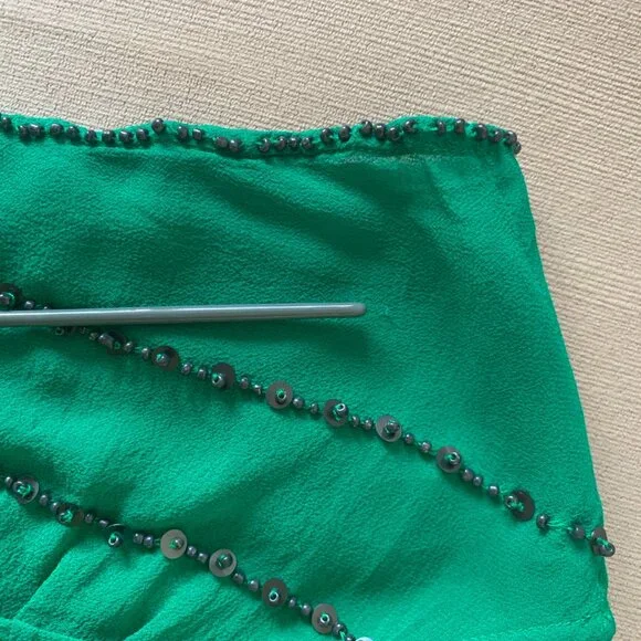 Anthropologie Sheer Sleeveless Beaded Blouse Top Bohemian Boho Fairy Classic - Picture 8 of 15